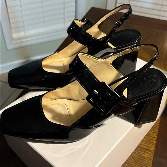 Alex Marie Black Patent Leather Heels - Picture 2 of 5